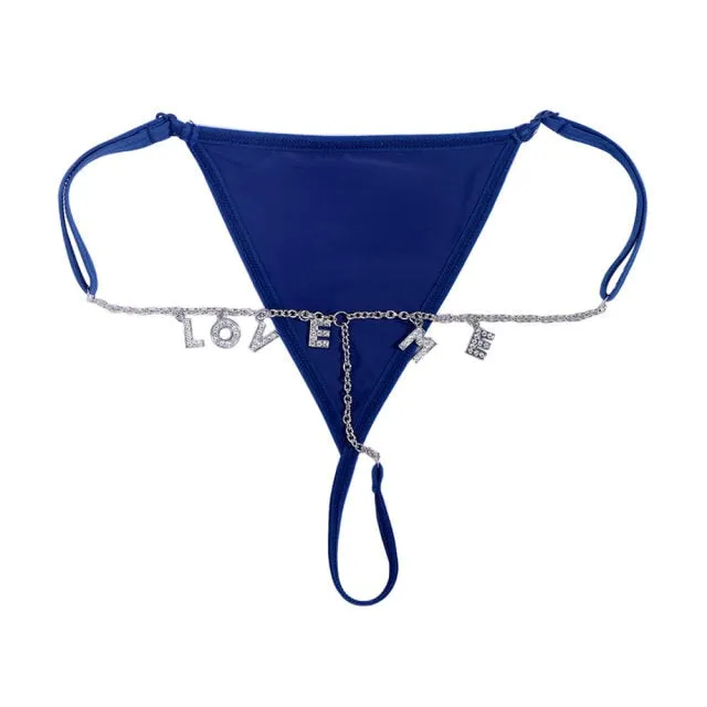 Personalized Crystal Letter G-String