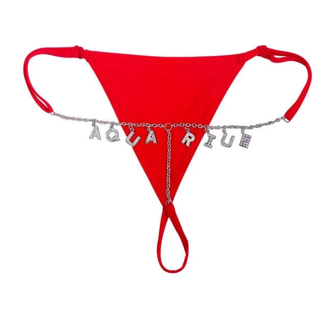 Personalized Crystal Letter G-String