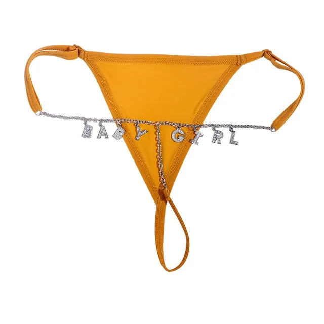 Personalized Crystal Letter G-String