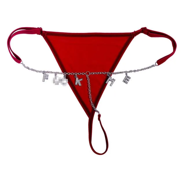 Personalized Crystal Letter G-String