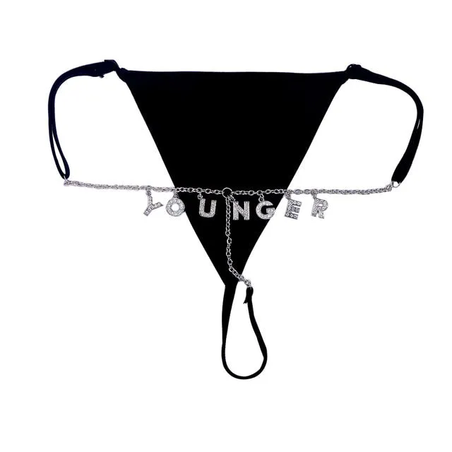 Personalized Crystal Letter G-String