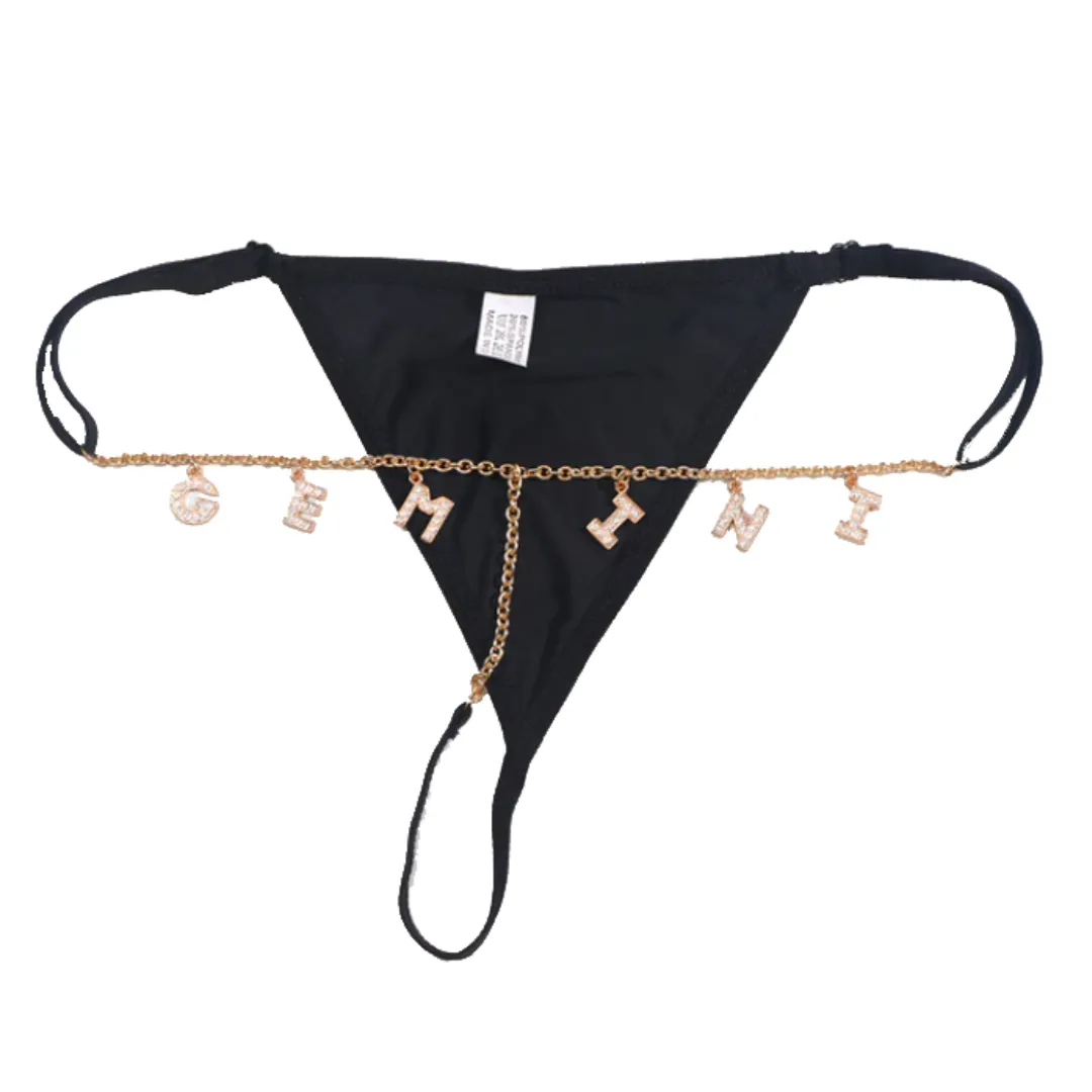 Personalized Crystal Letter G-String