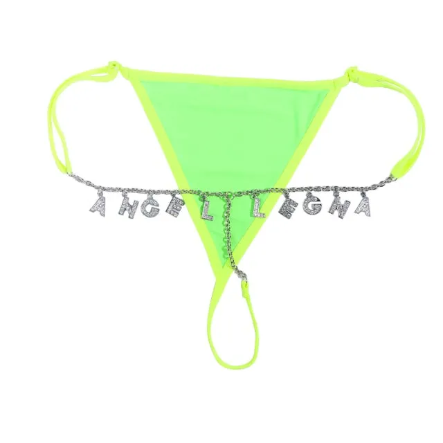 Personalized Crystal Letter G-String