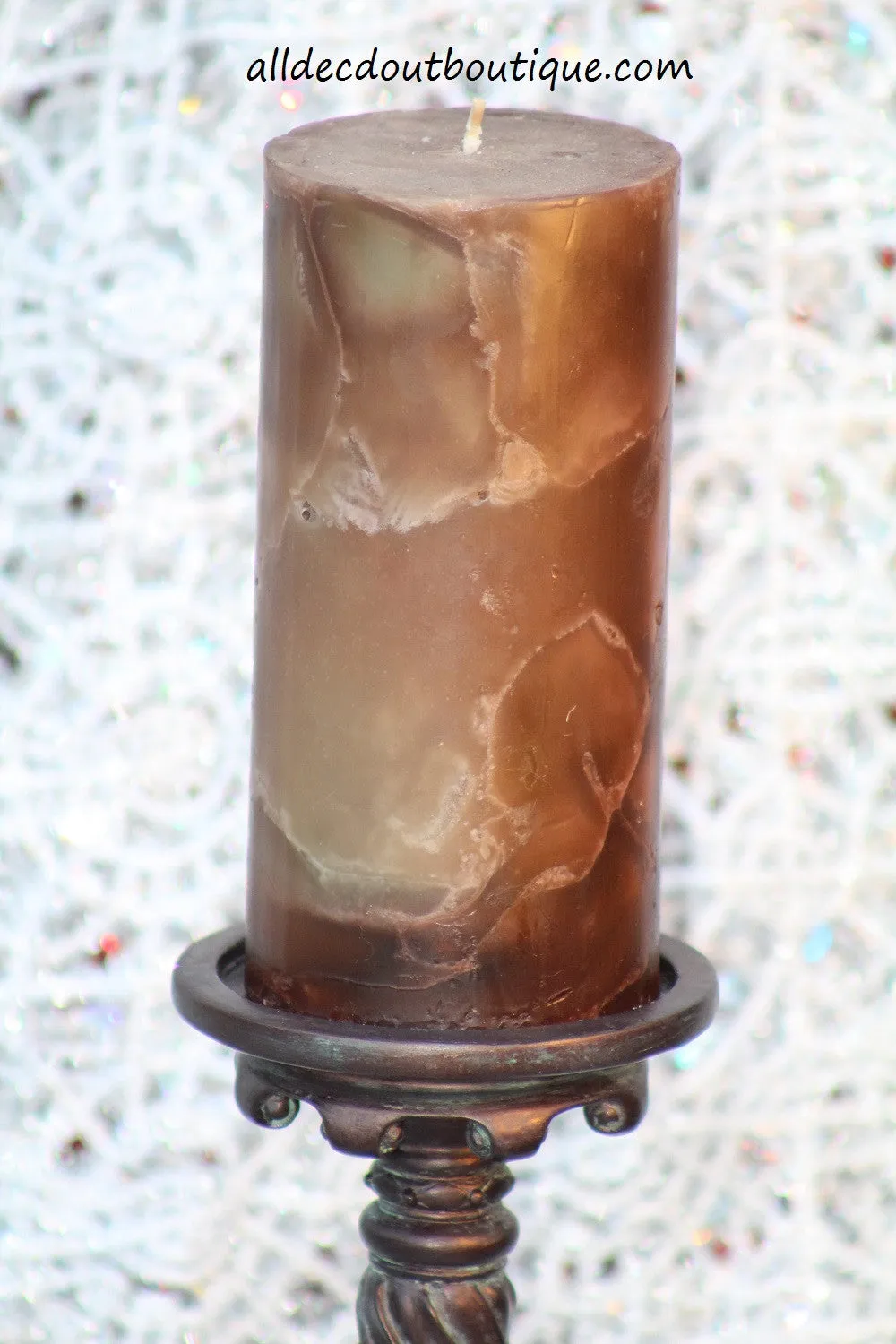 Pillar Candle | 3 x 6 Chocolate Marble
