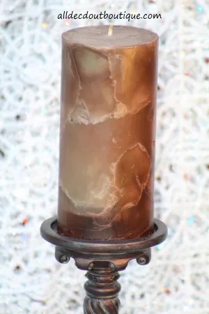Pillar Candle | 3 x 6 Chocolate Marble