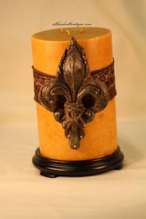 Pillar Candle Holder | 1" x 6" Round Wood