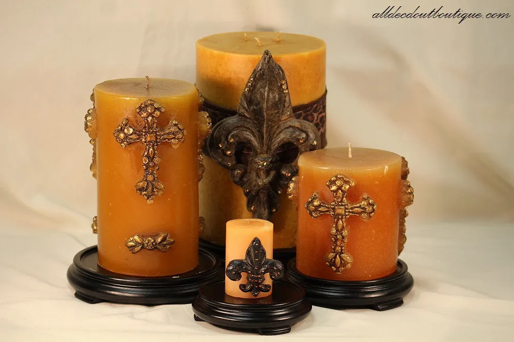 Pillar Candle Holder | 1" x 6" Round Wood