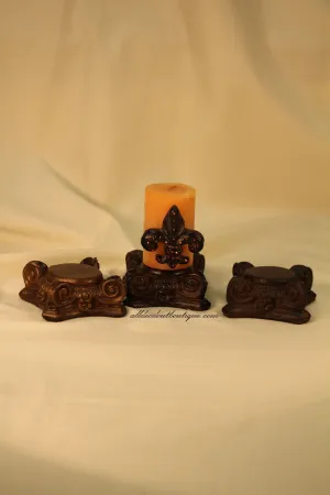 Pillar Candle Holder| 2" x 3" Ceramic Sandoval