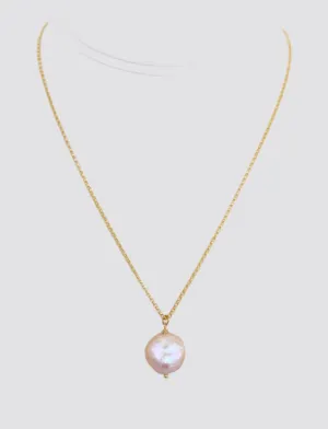 Pink Coin Pearl Necklace