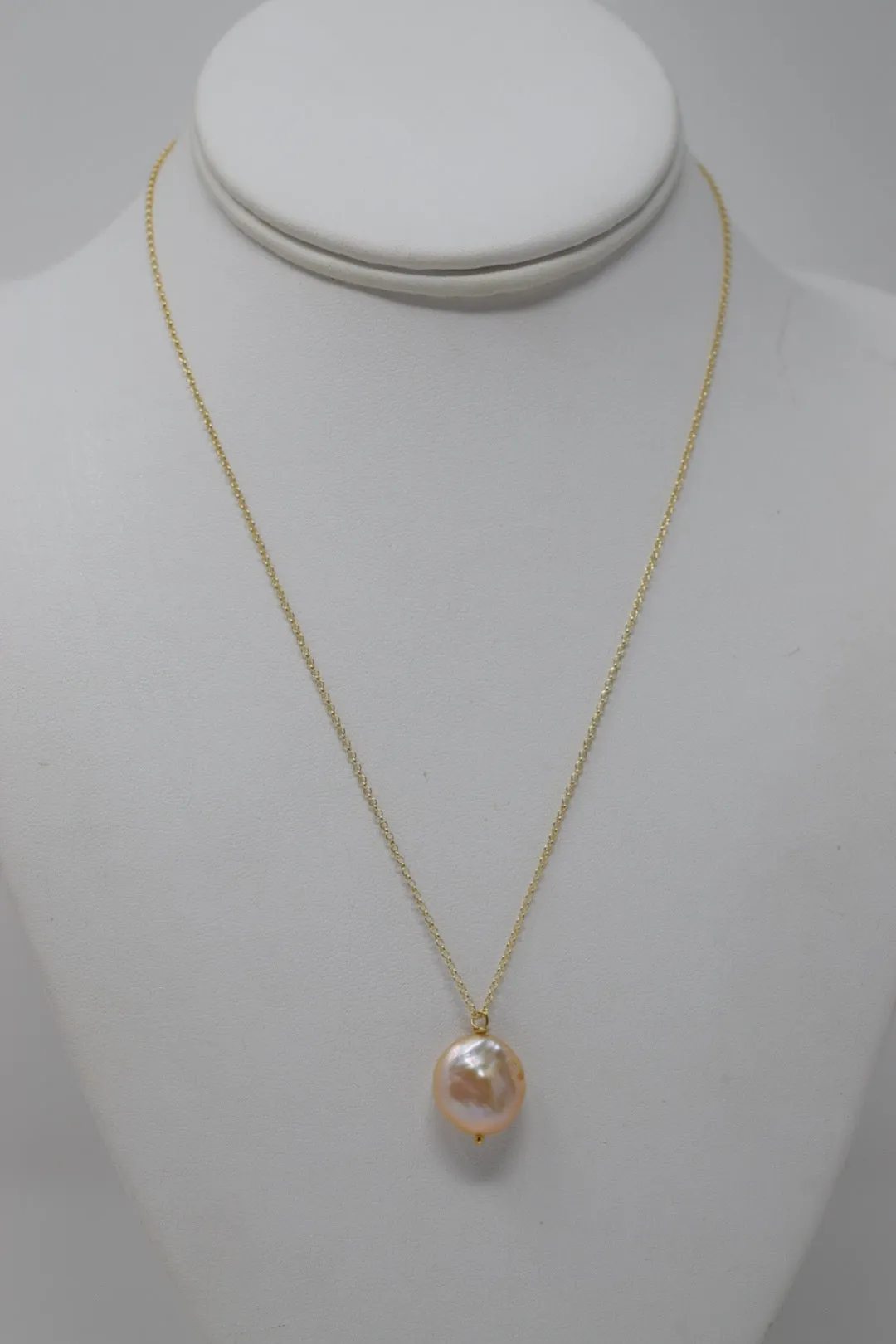 Pink Coin Pearl Necklace