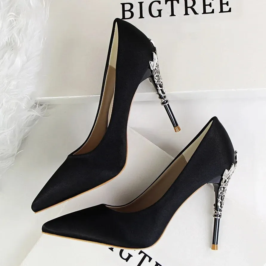 Pointed Toe Luxury Metal High Heel Shoe