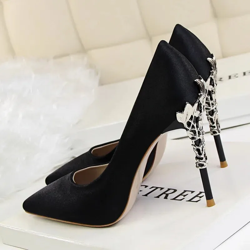 Pointed Toe Luxury Metal High Heel Shoe