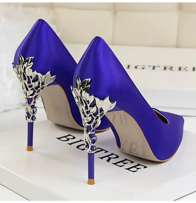 Pointed Toe Luxury Metal High Heel Shoe