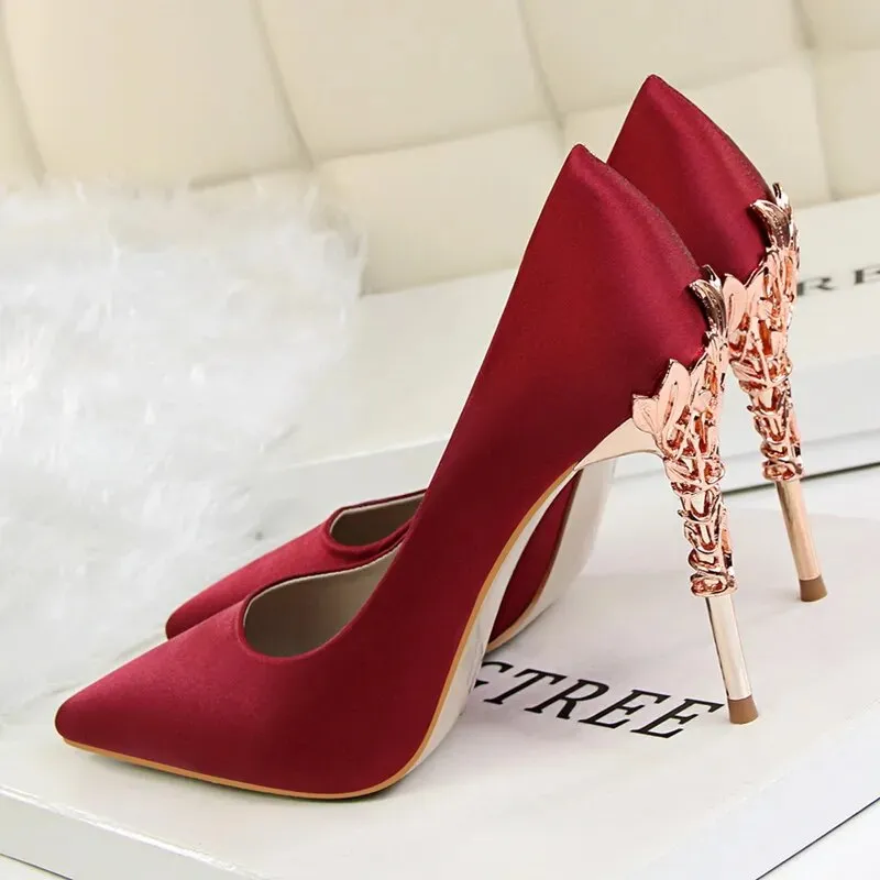 Pointed Toe Luxury Metal High Heel Shoe