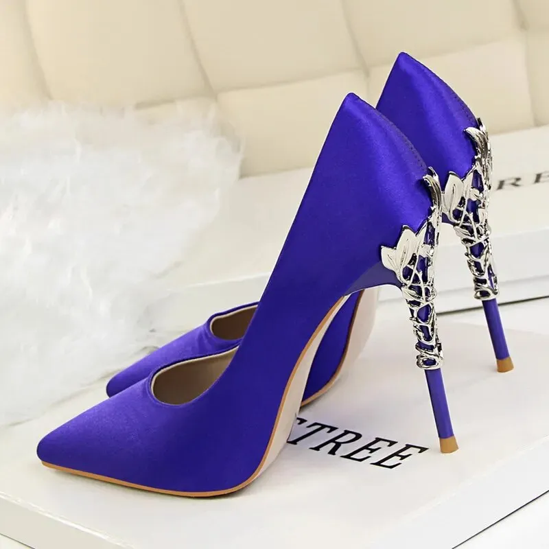 Pointed Toe Luxury Metal High Heel Shoe