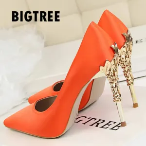 Pointed Toe Luxury Metal High Heel Shoe