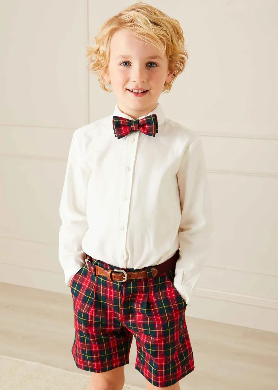 Polo Collar Long Sleeve Oxford Shirt in White (4-10yrs)