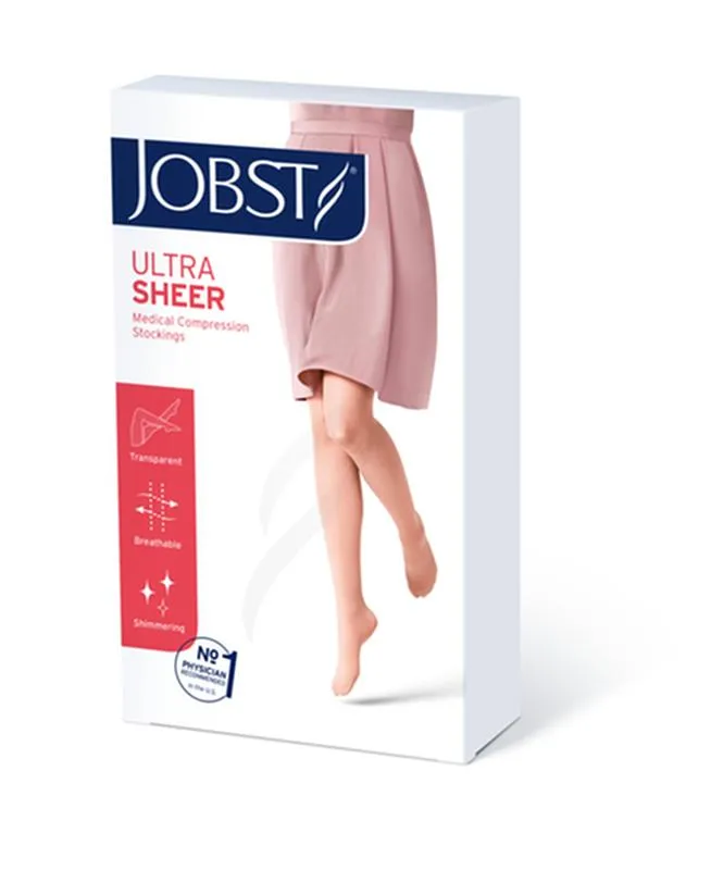 PR/1 JOBST ULTRASHEER WOMEN, KNEE HIGH, 15-20MMHG, MD, NATURAL, CLOSED TOE