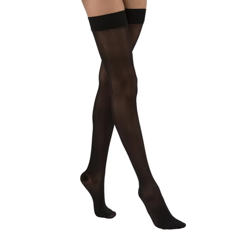 PR/1 JOBST ULTRASHEER, WOMEN, THIGH HIGH, 8-15MMHG, LG, CLASSIC BLACK, CLOSED TOE
