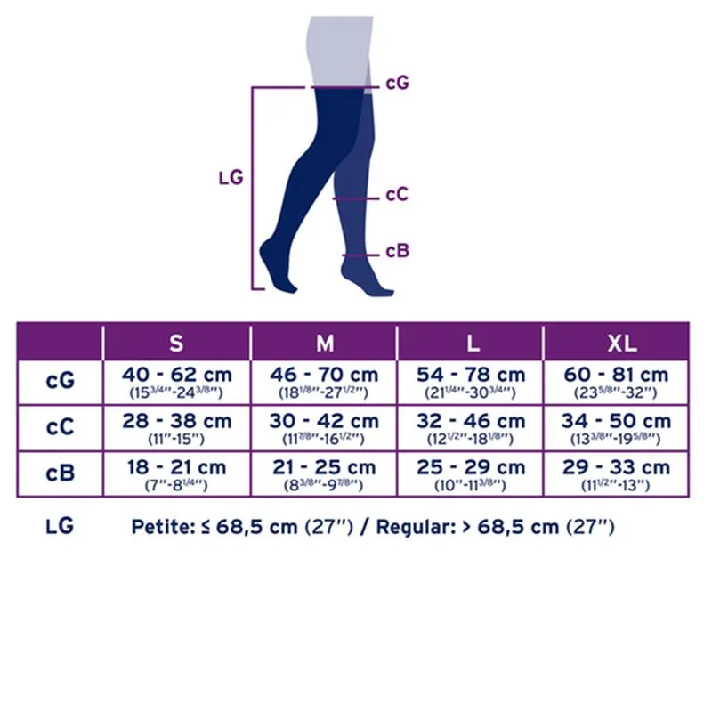 PR/1 JOBST ULTRASHEER WOMEN, THIGH HIGH PETITE W/SIL LACE BAND, 30-40MMHG, LG, BLACK, CLOSED TOE