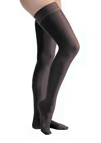 PR/1 JOBST ULTRASHEER WOMEN, THIGH HIGH W/SIL LACE BAND, 20-30MMHG, LG, CLASSIC BLACK, CLOSED TOE