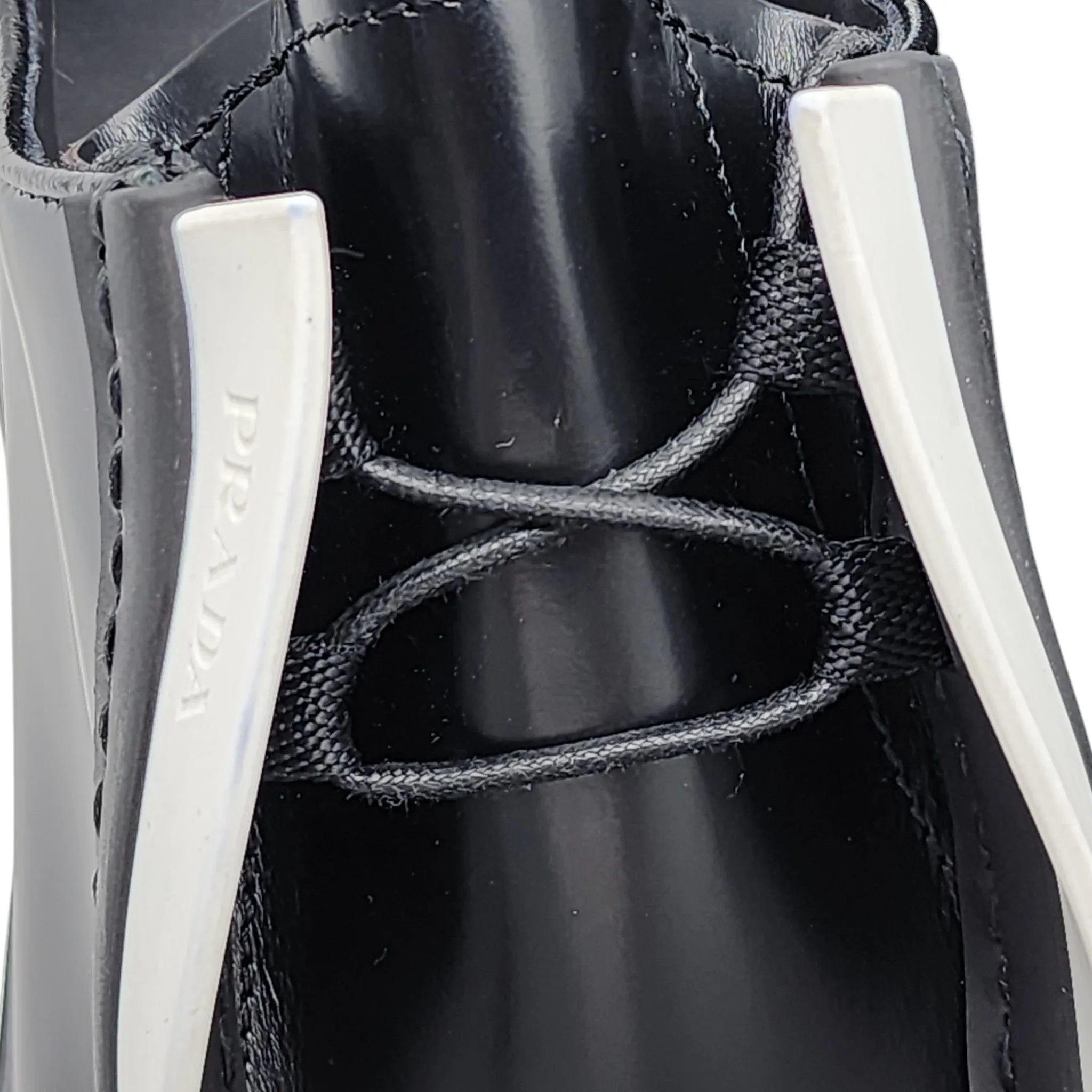 Prada Diapason Opaque Derby Shoes - Brushed Leather - Black 40