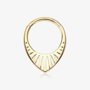 Pure24K Implant Grade Titanium Grand Tiara Teardrop Clicker Hoop Ring