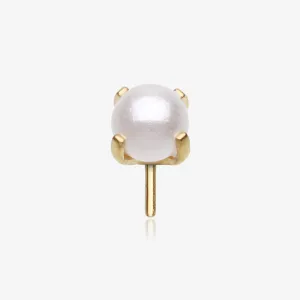 Pure24K Implant Grade Titanium OneFit Threadless Swarovski Pearl Top Part