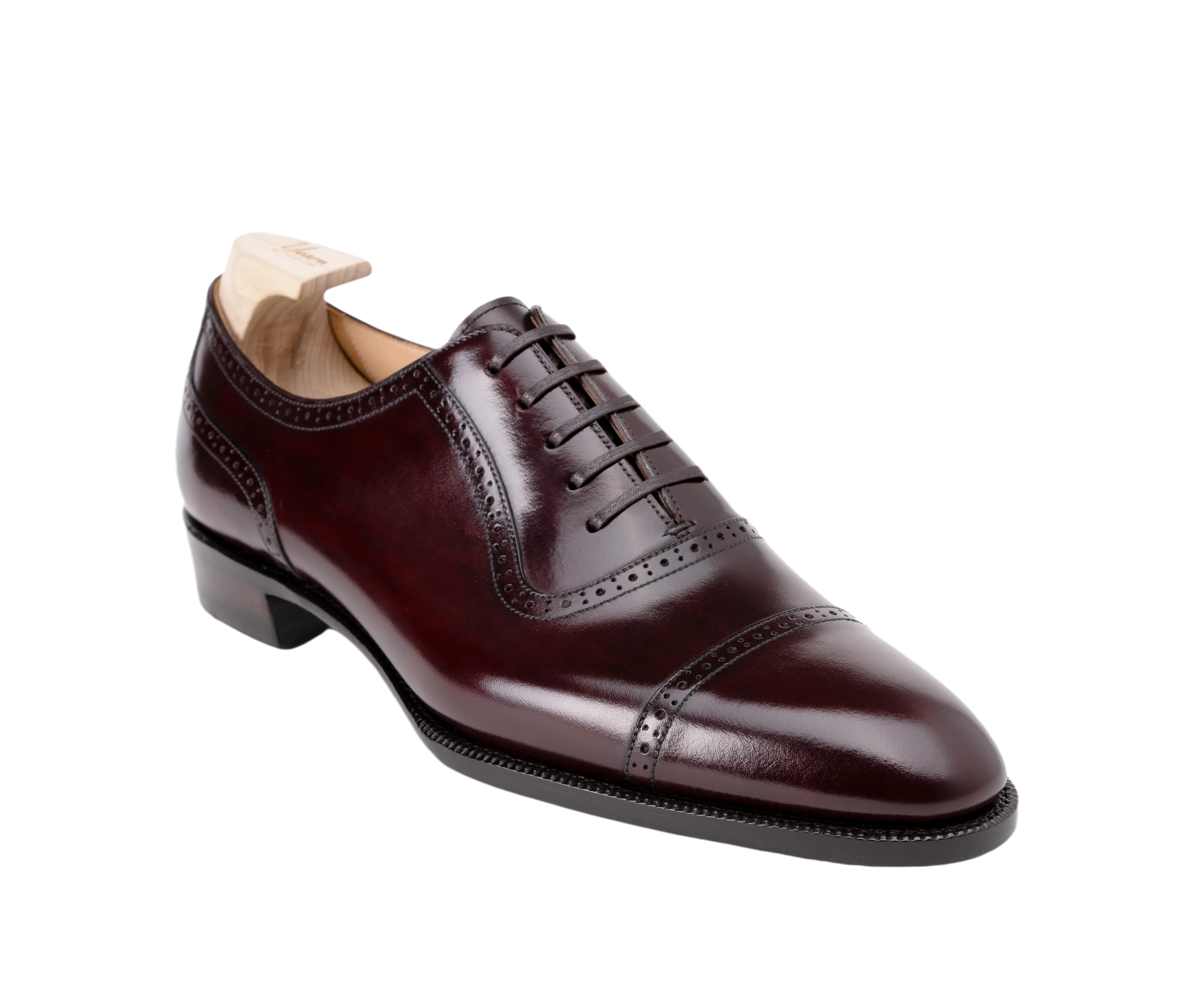 Raj Singhs Burgundy Adelaide Oxford Shoes – Handcrafted Italian Leather Elegance