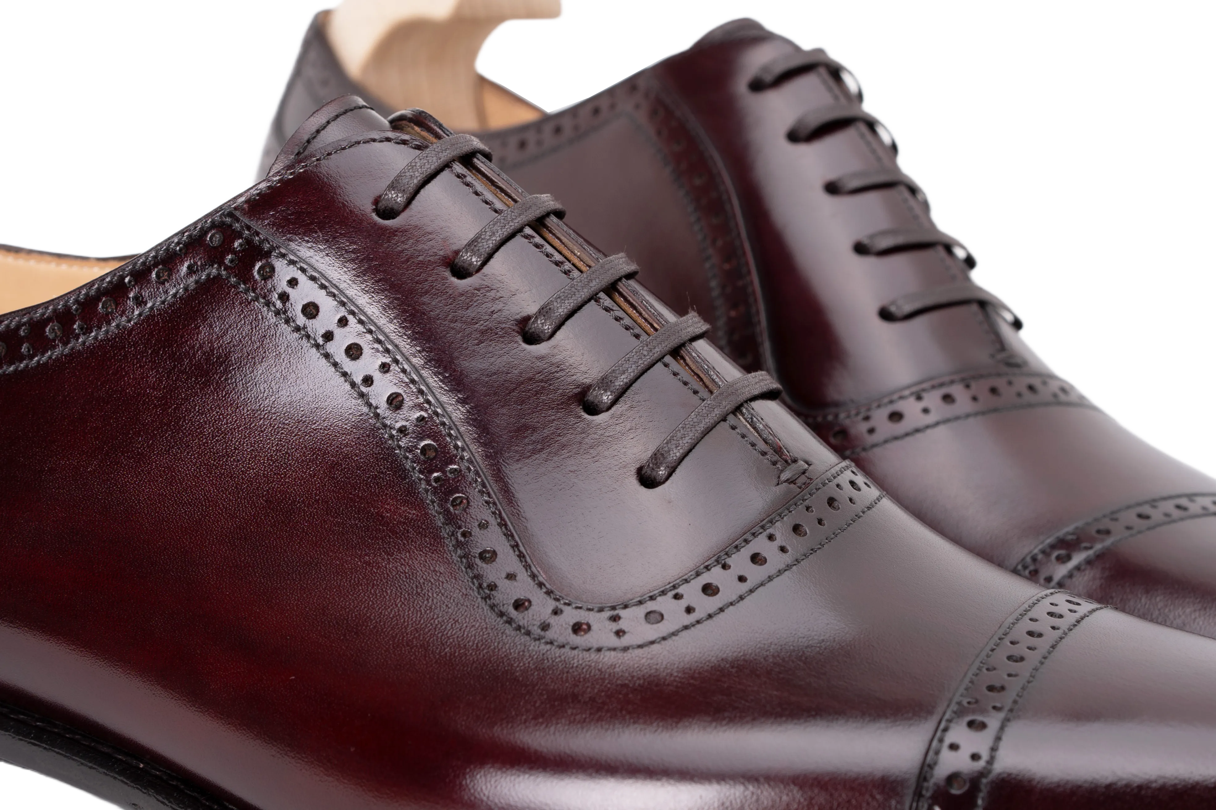 Raj Singhs Burgundy Adelaide Oxford Shoes – Handcrafted Italian Leather Elegance