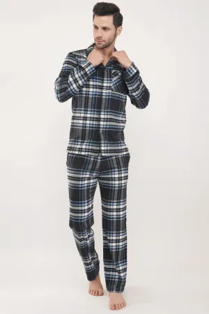 Regal Renaissance | Black & Blue Oxford Checks Loungewear Set