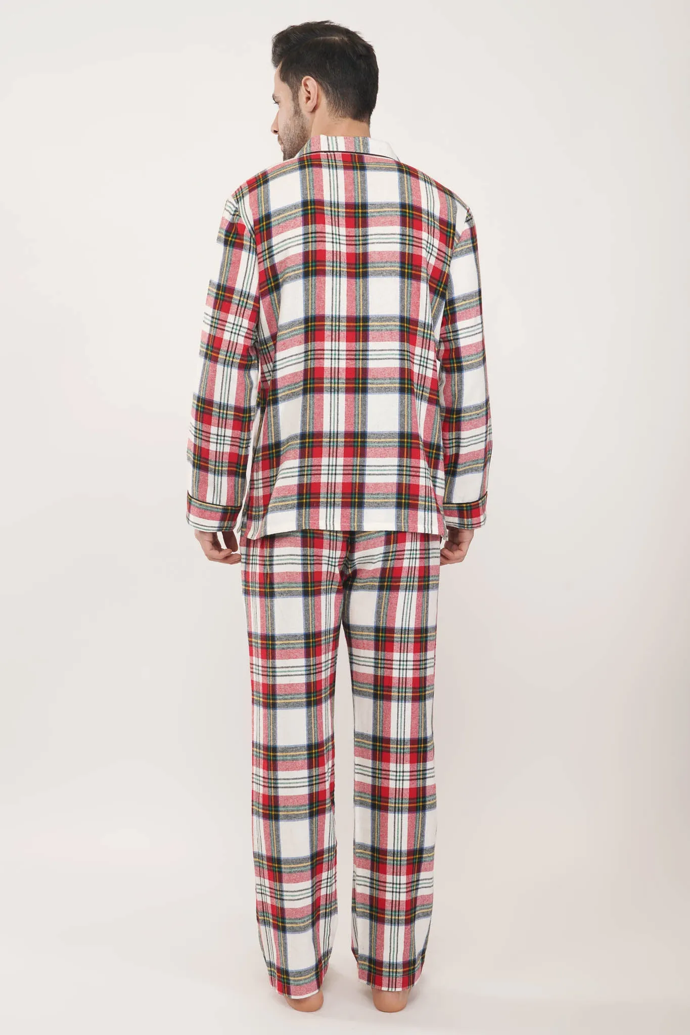 Royal Red | Red & White Oxford Checks Loungewear Set