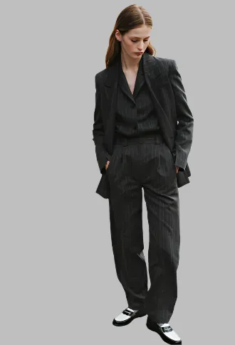 Saint Art OXFORD PINSTRIPE BLAZER, GREY
