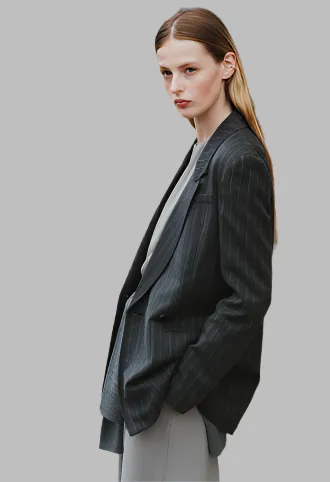 Saint Art OXFORD PINSTRIPE BLAZER, GREY