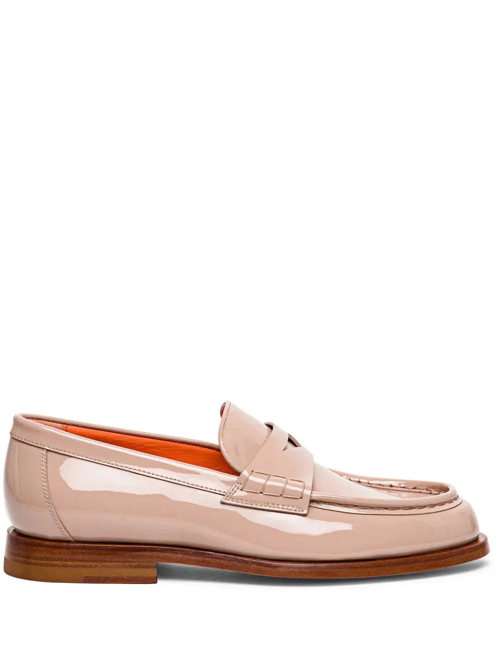 Santoni leather penny loafers