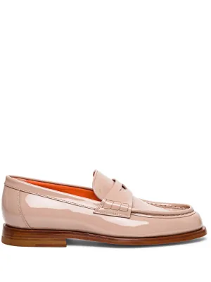 Santoni leather penny loafers