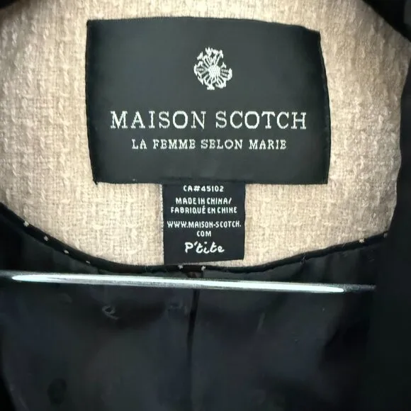 Scotch &amp; Soda Maison Scotch Cream White Wool Tuxedo Blazer XS women