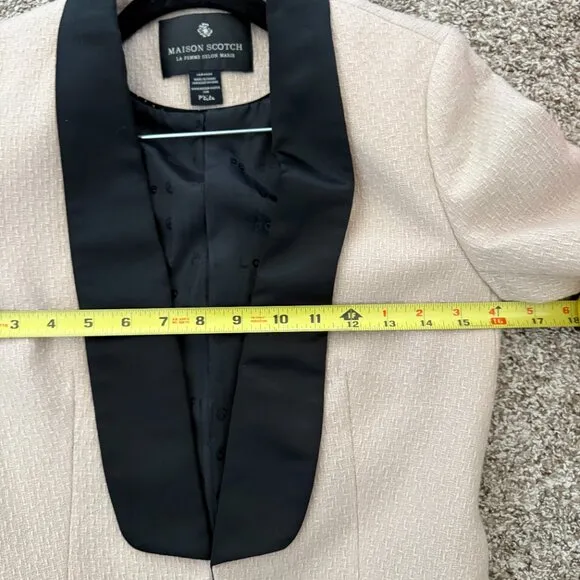 Scotch &amp; Soda Maison Scotch Cream White Wool Tuxedo Blazer XS women