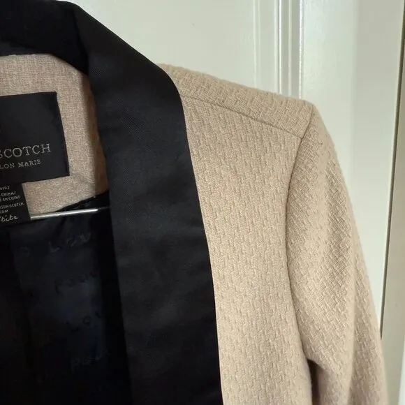 Scotch &amp; Soda Maison Scotch Cream White Wool Tuxedo Blazer XS women