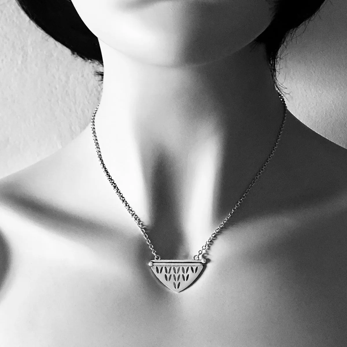Shawl WIP Necklace in Sterling Silver