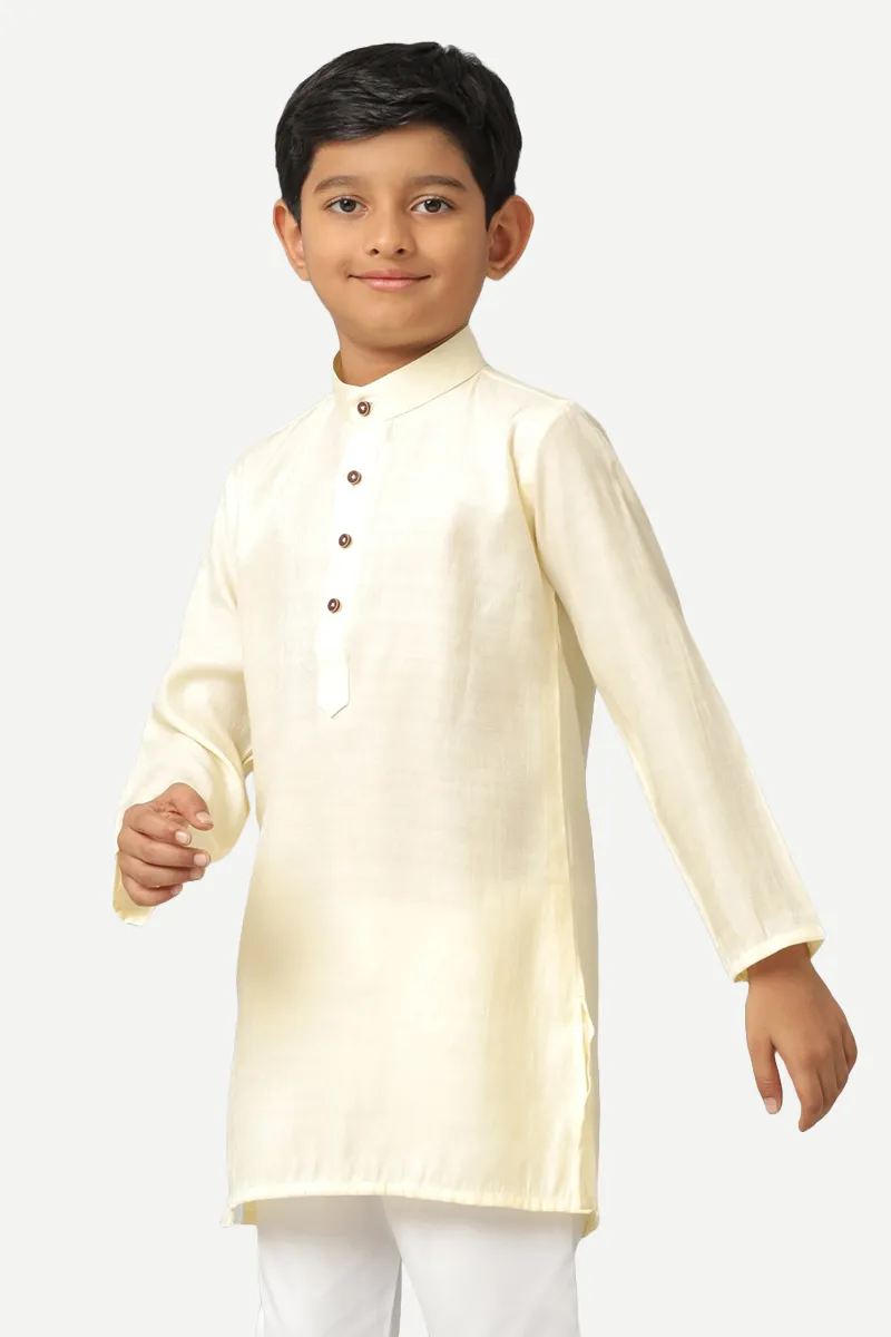 Shining Star - Cream White Kurta Set For Kids | Uathayam