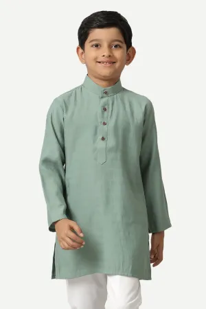 Shining Star - Greyish Green Kurta For Kids | Uathayam