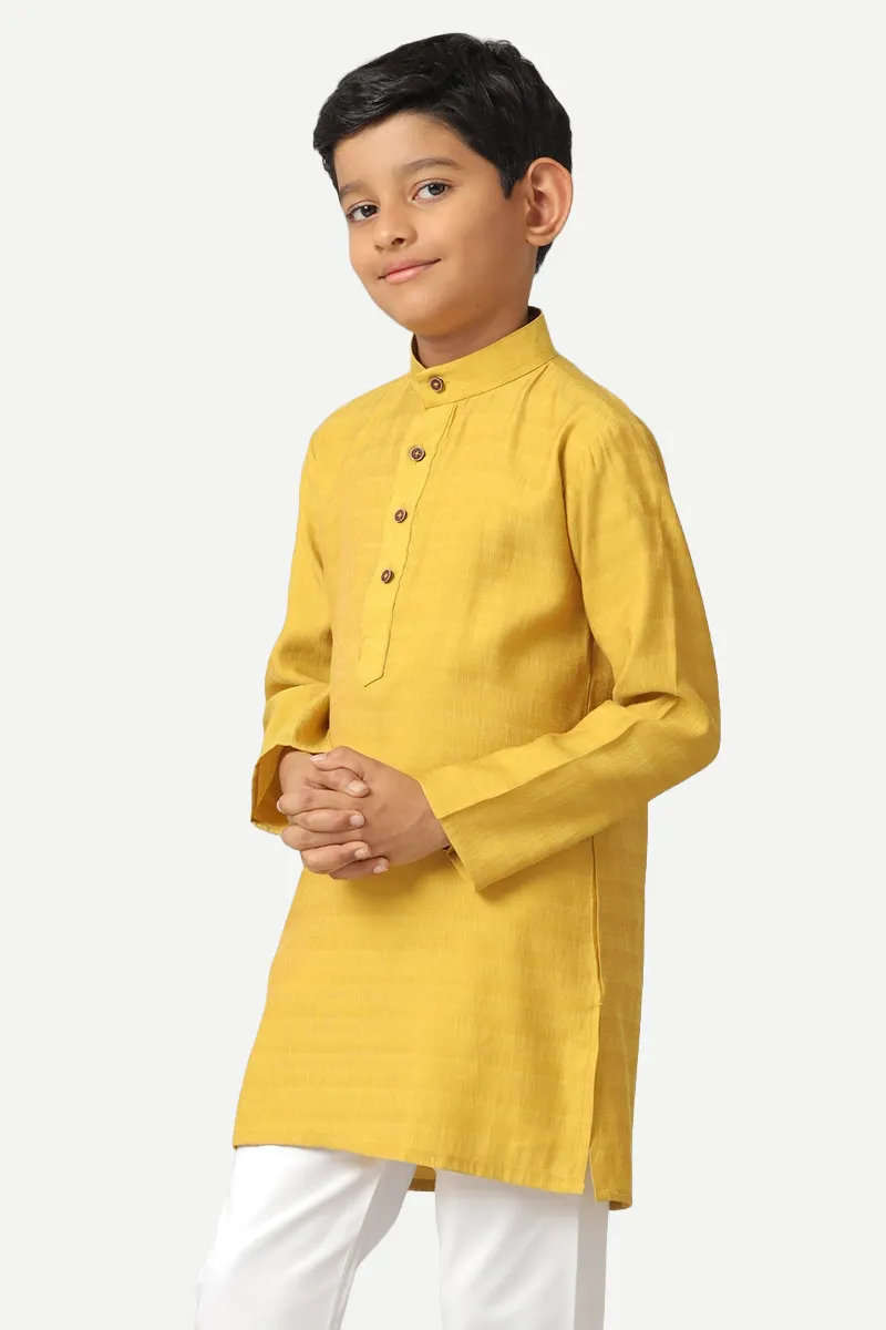 Shining Star - Mustard Yellow Kurta For Kids | Uathayam