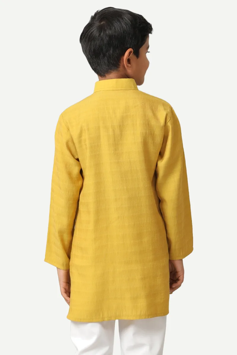 Shining Star - Mustard Yellow Kurta For Kids | Uathayam