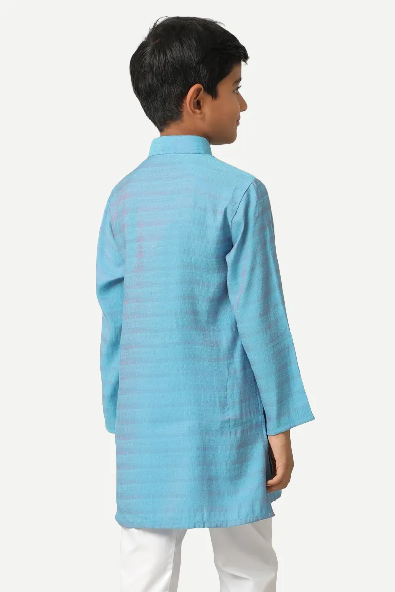 Shining Star - Ocean Blue Kurta  For Kids | Uathayam