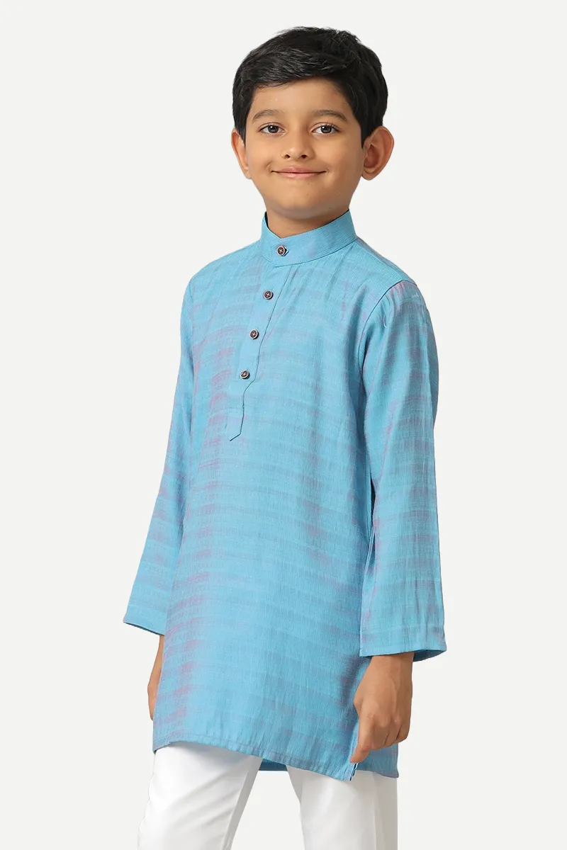 Shining Star - Ocean Blue Kurta  For Kids | Uathayam