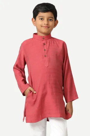 Shining Star - Saffron Red Kurta For Kids | Uathayam