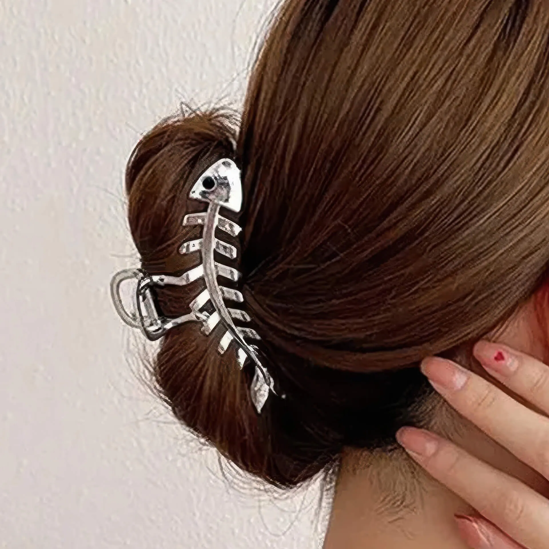 Skeleton Fish Bone Hair Claw Y2K Fashion Accessory