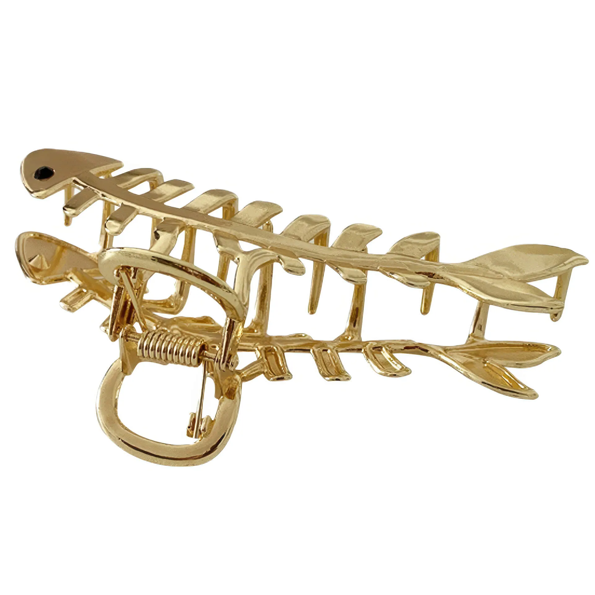 Skeleton Fish Bone Hair Claw Y2K Fashion Accessory
