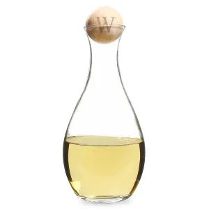 Small Personalized Wine Decanter with Birch Wood Stopper